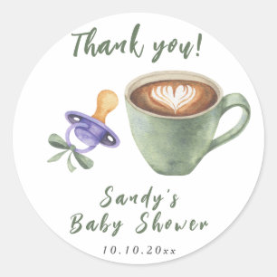 Sticker Rond Cadeau de remerciement pour Baby Shower Tétine à c