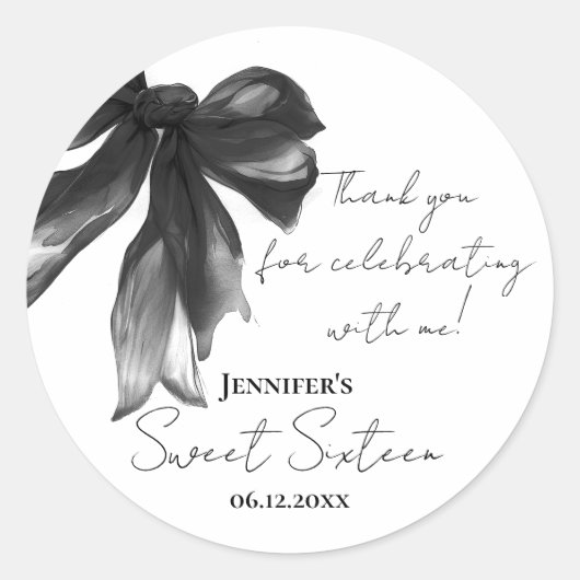 Sticker Rond Cadeau de remerciement pour les 16 ans de Coquette (Devant)