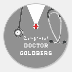 Sticker Rond Cadeau de remise de diplôme de docteur