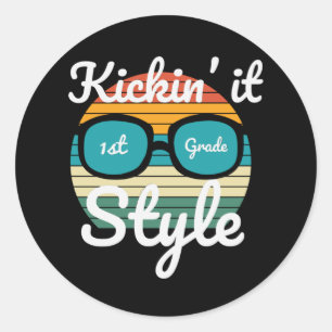 Sticker Rond Cadeau de rentrée scolaire pour enfants de 1re ann