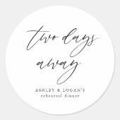 Sticker Rond Cadeau de répétition de dîner rustique à deux jour (Devant)