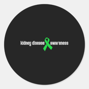 Sticker Rond Cadeau de ruban vert pour la sensibilisation aux m