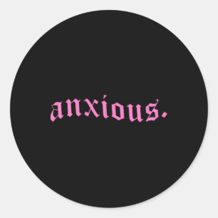 Sticker Rond Cadeau de santé mentale rose gothique pastel anxie