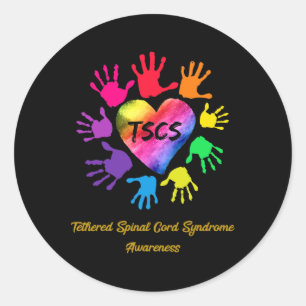 Sticker Rond Cadeau de sensibilisation au syndrome de la moelle