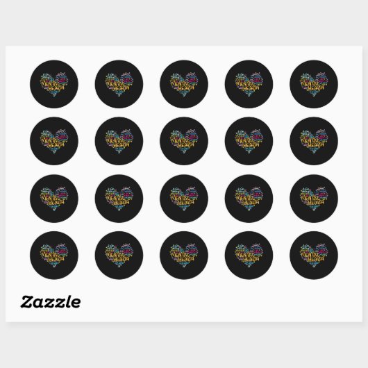 Sticker Rond Cadeau de sensibilisation mentale S (Feuille)