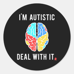 Sticker Rond Cadeau De Sensibilisation sur l'autisme Amusante P