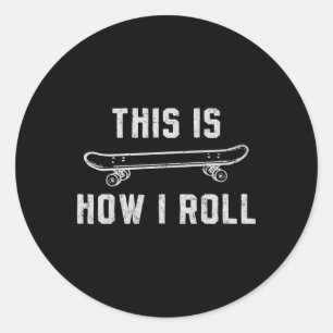 Sticker Rond Cadeau de skateboard de skateboard pour Vin skateb