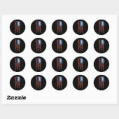 Sticker Rond Cadeau de sport de disque de golf de drapeau améri (Feuille)