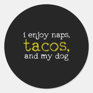 Sticker Rond Cadeau de taco nourriture mexicaine drôle de taco 