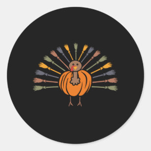 Sticker Rond Cadeau de Thanksgiving pour les amateurs de dinde