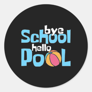 Sticker Rond Cadeau de vacances d'été dernier jour d'école
