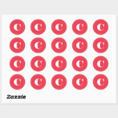 Sticker Rond cadeau de vacances initial rose vif (Feuille)