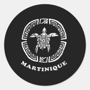 Sticker Rond Cadeau de vacances Martinique Vintage Retro Tril T
