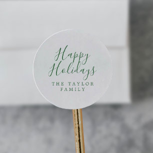 Sticker Rond Cadeau de vacances vert minimaliste