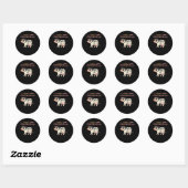 Sticker Rond Cadeau de vache | I Love Vaches A Lottle (Feuille)