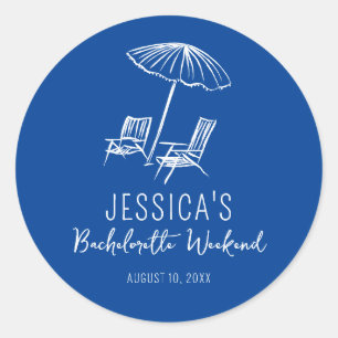 Sticker Rond Cadeau de week-end pour célibataire plage