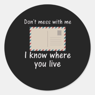 Sticker Rond Cadeau d'employé de la poste pour Mailman