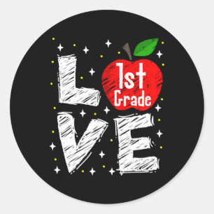 Sticker Rond Cadeau d'enseignant de retour à l'école Fun Apple