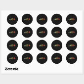 Sticker Rond Cadeau d'évolution de surf rétro pour surfeurs (Feuille)