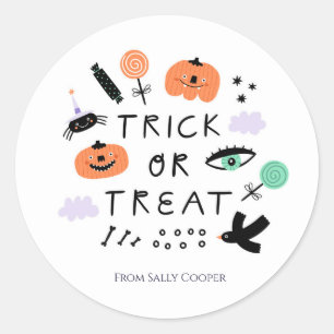 Sticker Rond Cadeau d'Halloween