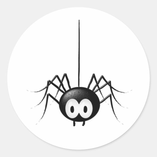 Sticker Rond Cadeau d'Halloween Black Spider mignon (Devant)