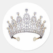 Sticker Rond cadeau diamant tiara (Devant)