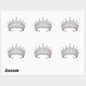Sticker Rond cadeau diamant tiara (Feuille)