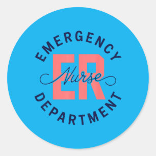 Sticker Rond Cadeau d'infirmière des urgences UR infirmière Par
