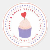 Sticker Rond Cadeau doux de la Saint-Valentin (Devant)
