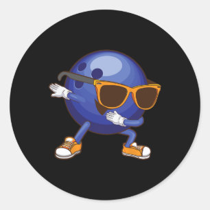 Sticker Rond Cadeau drôle de bowling Dabbing pour enfants danse