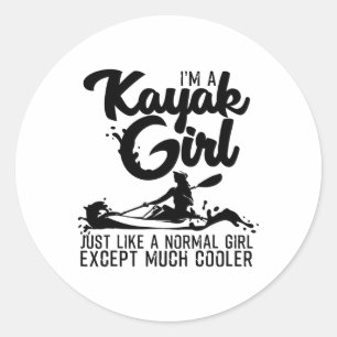 Sticker Rond Cadeau drôle de canotage pour femmes Cool Kayak Gi