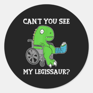 Sticker Rond Cadeau drôle de dinosaure pour un rétablissement D