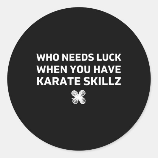 Sticker Rond Cadeau drôle de Saint-Patrick de karaté (Devant)