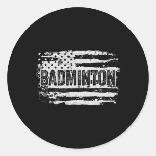 Sticker Rond Cadeau du joueur de badminton