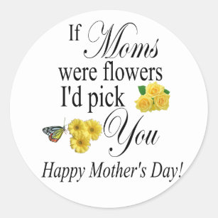 Sticker Rond Cadeau du jour de mère - si les mamans étaient des