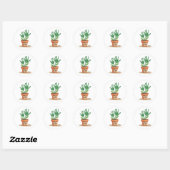 Sticker Rond Cadeau Éditable Enseignant Avec Empreinte D'Art (Feuille)