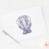 Sticker Rond Cadeau Eléphant blanc mignon (Enveloppe)
