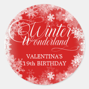 Sticker Rond Cadeau flocon de neige pour un hiver enchanté pour