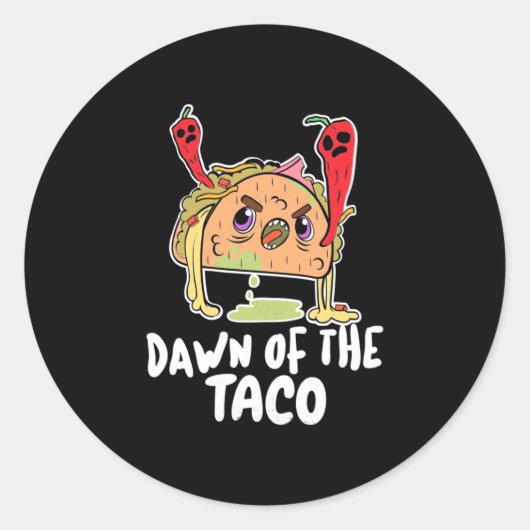 Sticker Rond Cadeau Halloween | L'Aube De L'Halloween Taco (Devant)
