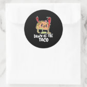 Sticker Rond Cadeau Halloween | L'Aube De L'Halloween Taco (Sac)