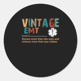 Sticker Rond Cadeau infirmière | Cadeau Vintage EMT Nurse Lover