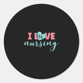 Sticker Rond Cadeau infirmière | I Love Nursing