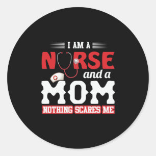 Sticker Rond Cadeau infirmière   Je Suis Infirmière Et Maman