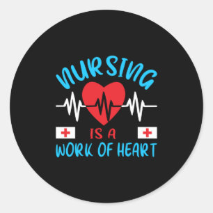 Sticker Rond Cadeau infirmière L'Infirmière Est Une Oeuvre De