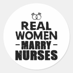 Sticker Rond Cadeau infirmière Véritable femme épouser Infirmiè