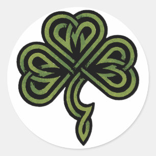 Sticker Rond Cadeau irlandais de shamrock