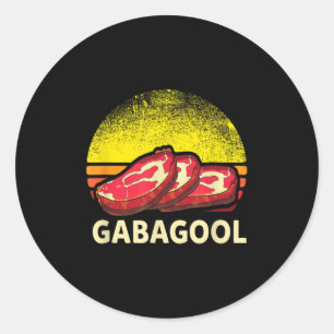 Sticker Rond Cadeau Italien Gabagool Cacola Amateur de Viande d