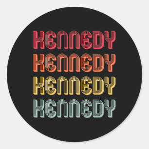 Sticker Rond Cadeau Kennedy Nom de famille Drôle Rétro Vintage