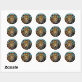 Sticker Rond 🐆 Cadeau léopard pour les amoureux des animaux 🐆 (Feuille)