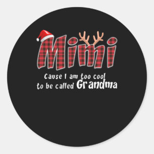 Sticker Rond Cadeau Mimi Mimi Noël grand grand grand grand-mèr